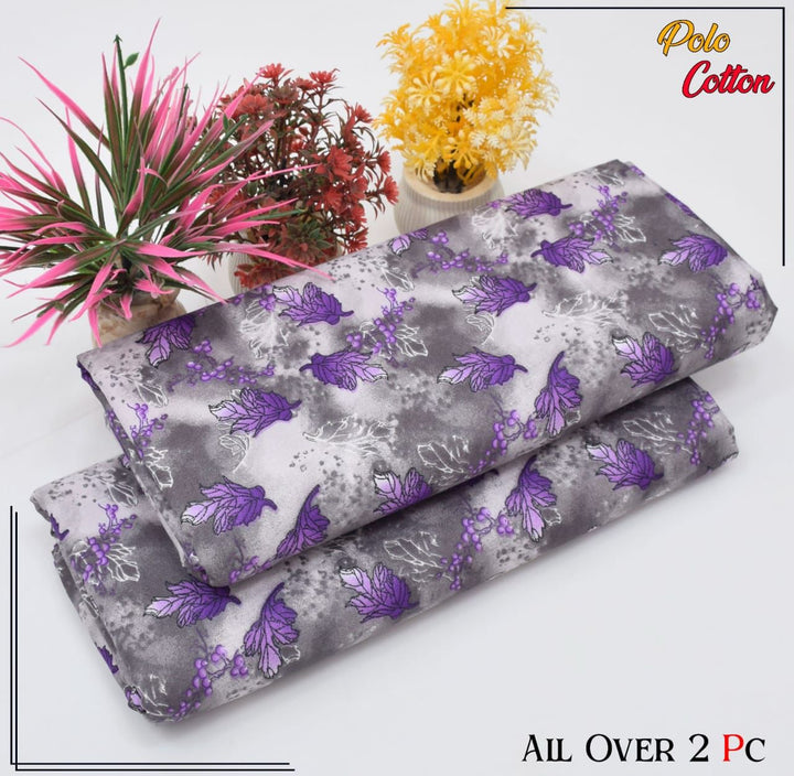 FLORAL PRINTS Girls Polo Cotton Suits for Summer 2025 2 piece Digital Printed Nexasim