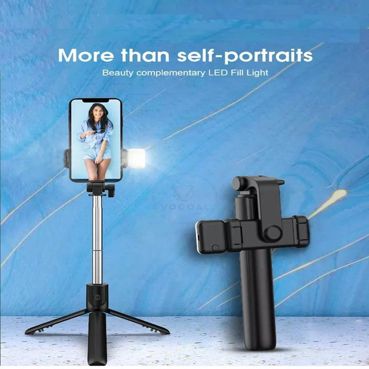 Selfie stick with LED lights mini tripod stand Nexasim
