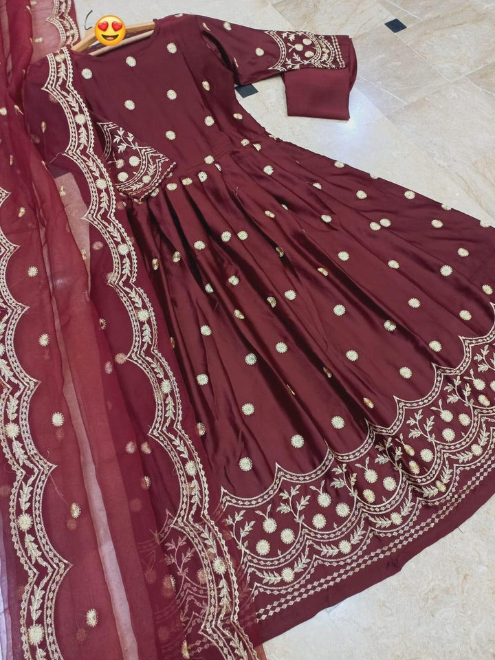 Premium Quality Three Piece Women Stitched Embroidered Maxi Suits Nexasim