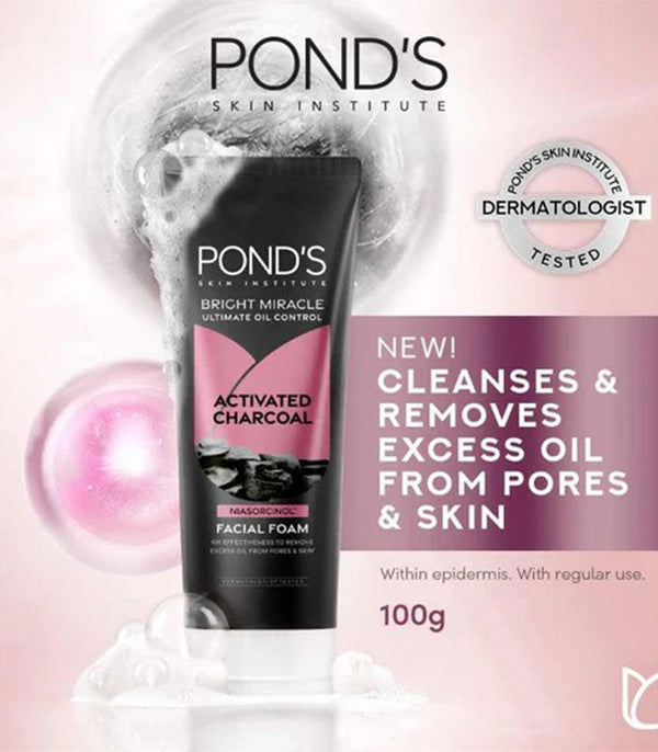 Ponds Face wash Activated Charcoal – 100g imported Nexasim