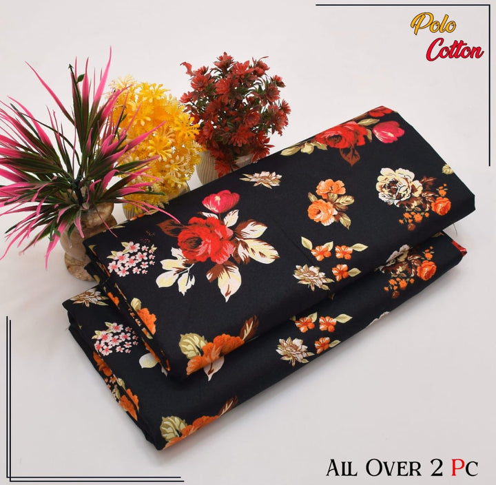 FLORAL PRINTS Girls Polo Cotton Suits for Summer 2025 2 piece Digital Printed Nexasim