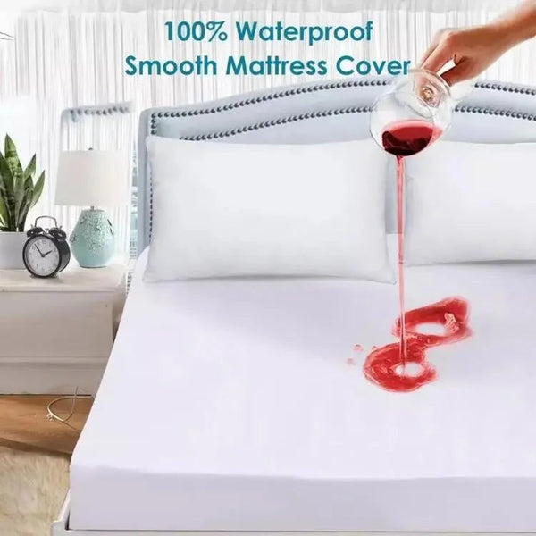 Waterproof Double Bed Mattress Cover Material Cotton Color Random 6 By 6.5 Feet Avuke Goods